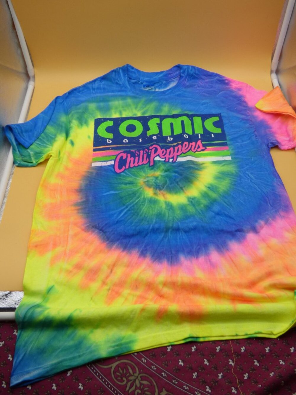 Tri-City Chili Peppers Cosmic Baseball UV Tie Dye Shirt M